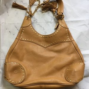 BABEE Real Leather stud detailed NWOT tan handbag
